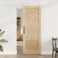 Schuifdeur met Hardware Set 73,5x198,5 cm van Massief Grenenhout