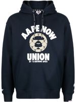 AAPE BY *A BATHING APE® hoodie imprimé à lien de resserrage - Bleu