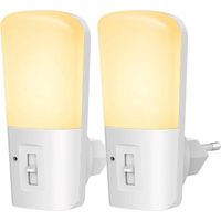 Qumax LED Nachtlampje Stopcontact 2 stuks - Dimbare Nachtlampjes met Sensor - Nachtlampje Babykamer - Nacht Lamp - thumbnail