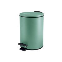 Spirella Pedaalemmer Cannes - groen - 5 liter - metaal - L20 x H27 cm - soft-close - toilet/badkamer - Pedaalemmers - thumbnail