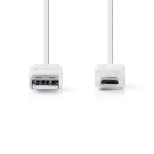 Platte USB 2.0-Kabel | A Male - Micro-B Male | 1,0 m | Wit [CCGP60410WT10]