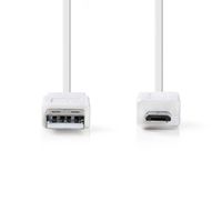 Platte USB 2.0-Kabel | A Male - Micro-B Male | 1,0 m | Wit [CCGP60410WT10] - thumbnail