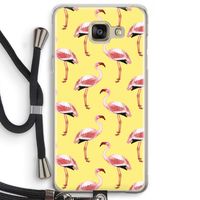 Flamingo's geel: Samsung Galaxy A5 (2016) Transparant Hoesje met koord