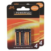Powerful Batterijen - AAA type - 8x stuks - Alkaline - Minipenlites AAA batterijen - thumbnail
