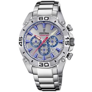 Festina F20543/1 Horloge Chrono Bike staal zilverkleurig 45,5 mm