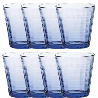 Duralex Drinkglazen Prisme - 20x stuks - blauw - 220 ml - waterglazen