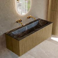 Badmeubel Mondiaz Kurve-Dlux | 120 cm cm | Meubelkleur Dusk | Wastafelkleur Lava | Solid surface | Wasbak midden spoelbak | Zonder kraangat(en)
