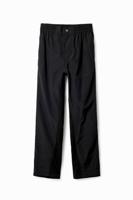 Hybride broek met plooien - BLACK - 38