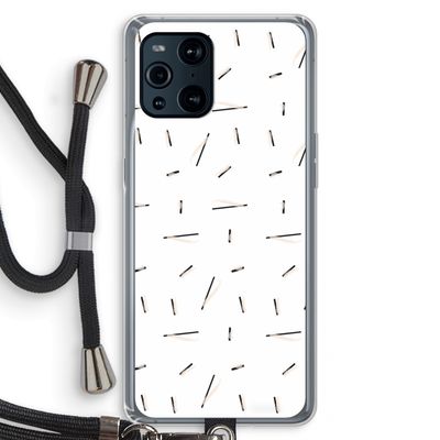 Hipster stripes: Oppo Find X3 Pro Transparant Hoesje met koord