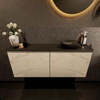 Mondiaz Fowy toiletmeubel 120cm Carrara met blad en waskom urban rechts 1 kraangat
