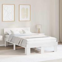Bedframe met hoofdeinde Wit 140 x 190 cm Massief grenenhout