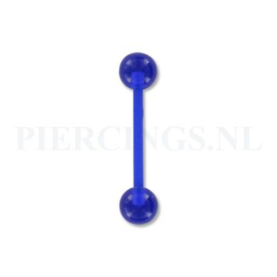 Tongpiercing flexibel blauw