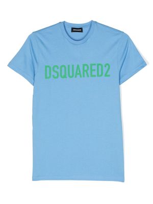 DSQUARED2 KIDS t-shirt en coton à logo imprimé - Bleu