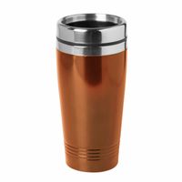 RVS Warmhoudbeker/warm houd beker metallic oranje 450 ml