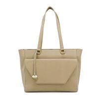 Leren laptoptas dames 15.6 inch - taupe slangenprint - MŌSZ Denise
