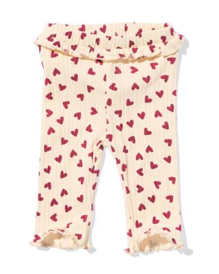 HEMA Newborn legging rib hartjes ecru (ecru)