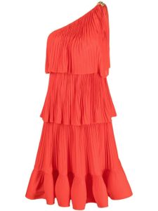 Lanvin robe plissée à une épaule - Rouge