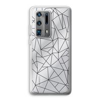 Geometrische lijnen zwart: Huawei P40 Pro Plus Transparant Hoesje