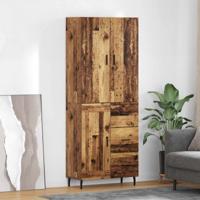Hoge kast Oud Hout 69,5 x 34 x 180 cm Geengineerd Hout en Glas