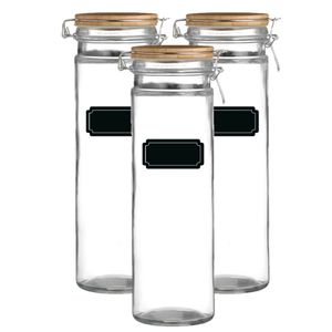 Weckpot/inmaakpot - 6x - 1.9L - glas - met beugelsluiting - incl. etiketten