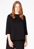 Yoek Blouse wide buttoned back | Zwart | Maat 50/52