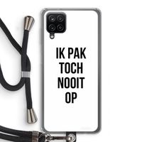 Ik pak nooit op: Samsung Galaxy A12 Transparant Hoesje met koord