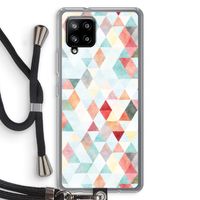 Gekleurde driehoekjes pastel: Samsung Galaxy A42 5G Transparant Hoesje met koord