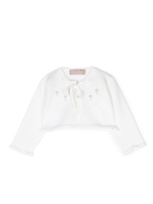 La Stupenderia veste à fleurs brodées - Blanc