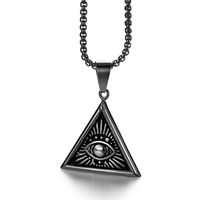 Mendes heren ketting Edelstaal Egyptisch Alziend Oog Zwart