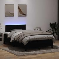 Boxspring met matras en LED fluweel zwart 120x210 cm