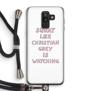 Christian Grey: Samsung Galaxy J8 (2018) Transparant Hoesje met koord