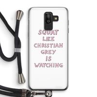 Christian Grey: Samsung Galaxy J8 (2018) Transparant Hoesje met koord