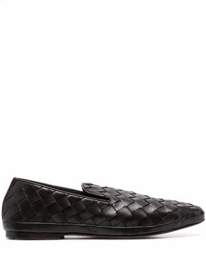 Henderson Baracco mocassins Guinea en cuir tressé - Marron