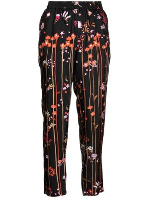 RED Valentino pantalon en soie à motif d'étoiles - Noir