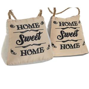 Deurstopper Lofty - 2x - 1 kilo - jute/grijs - polyester en zand - 17 x 15 cm - Home Sweet Home