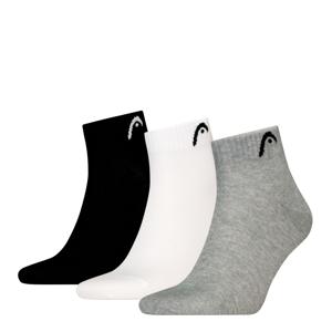 HEAD Quartersokken Training 3-pack Grijs / Wit / Zwart-43/46