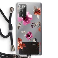 Geschilderde bloemen: Samsung Galaxy Note 20 / Note 20 5G Transparant Hoesje met koord