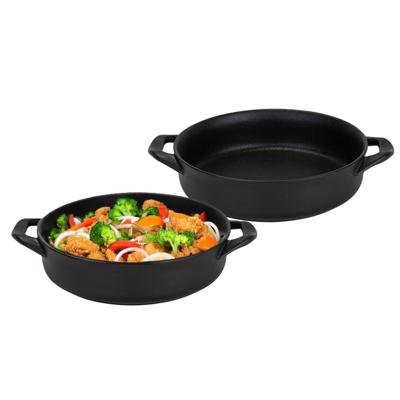 Cosy & Trendy Tapas ovenschaal/serveerschaal - 2x - zwart - ovaal - Spaans aardewerk - 26 x 21 cm