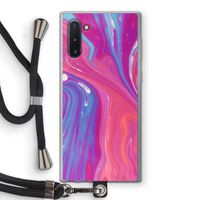 Paarse stroom: Samsung Galaxy Note 10 Transparant Hoesje met koord