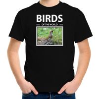 Groene specht vogel foto t-shirt zwart voor kinderen - birds of the world cadeau shirt vogel liefhebber XL (158-164)  - - thumbnail