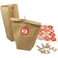 Adventskalender cadeauset DIY rood 26 cm | 24 stuks