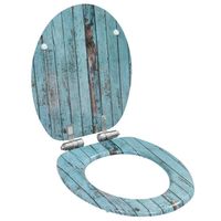 vidaXL Toiletbril met soft-close deksel oud hout MDF - thumbnail