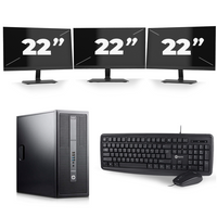 HP EliteDesk 800 G2 Tower - Intel Core i7-6e Generatie - 16GB RAM - 256GB SSD - Windows 11 + 3x 22 inch Monitor