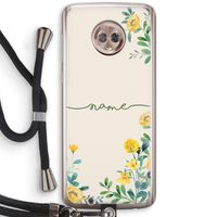 Gele bloemen: Motorola Moto G6 Transparant Hoesje met koord