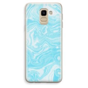 Waterverf blauw: Samsung Galaxy J6 (2018) Transparant Hoesje