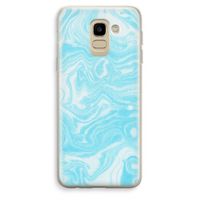 Waterverf blauw: Samsung Galaxy J6 (2018) Transparant Hoesje Waterverf blauw: Samsung Galaxy J6 (2018) Transparant Hoesje