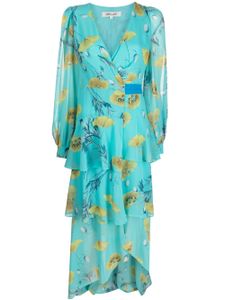 DVF Diane von Furstenberg robe Silvia à design drapé - Bleu