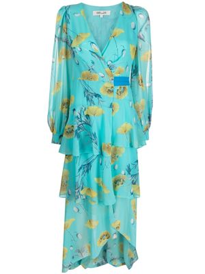 DVF Diane von Furstenberg robe Silvia à design drapé - Bleu
