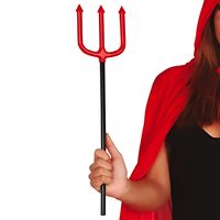 Duivel/Satan verkleed drietand - zwart/rood - 51 cm - thumbnail