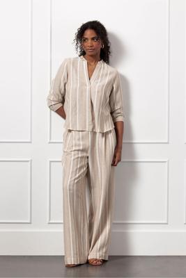 Studio Anneloes Lieve Gold Stripe Top 12994 T-shirt Lange Mouw 2200 Latte